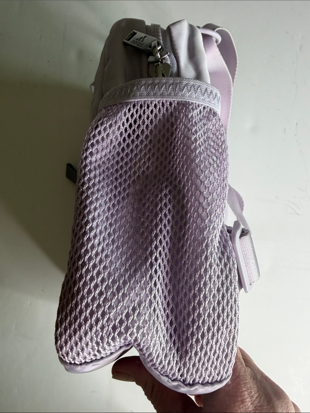 Adidas Mini Backpack Light Lavender Purple Iridescent Logo - Picture 5 of 9